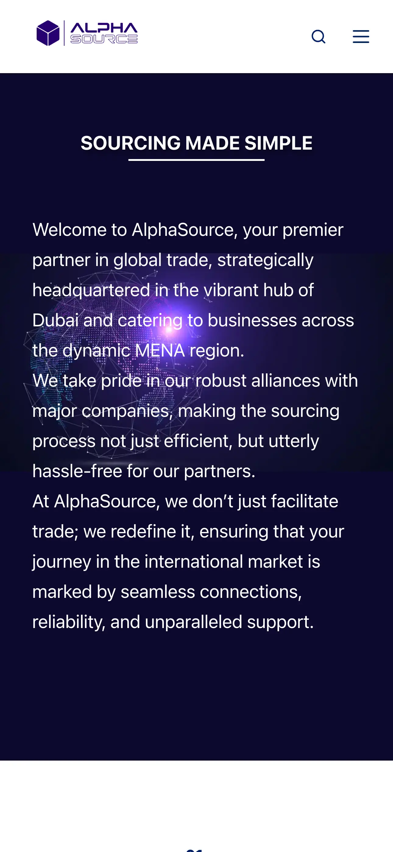 AlphaSource mobile experience