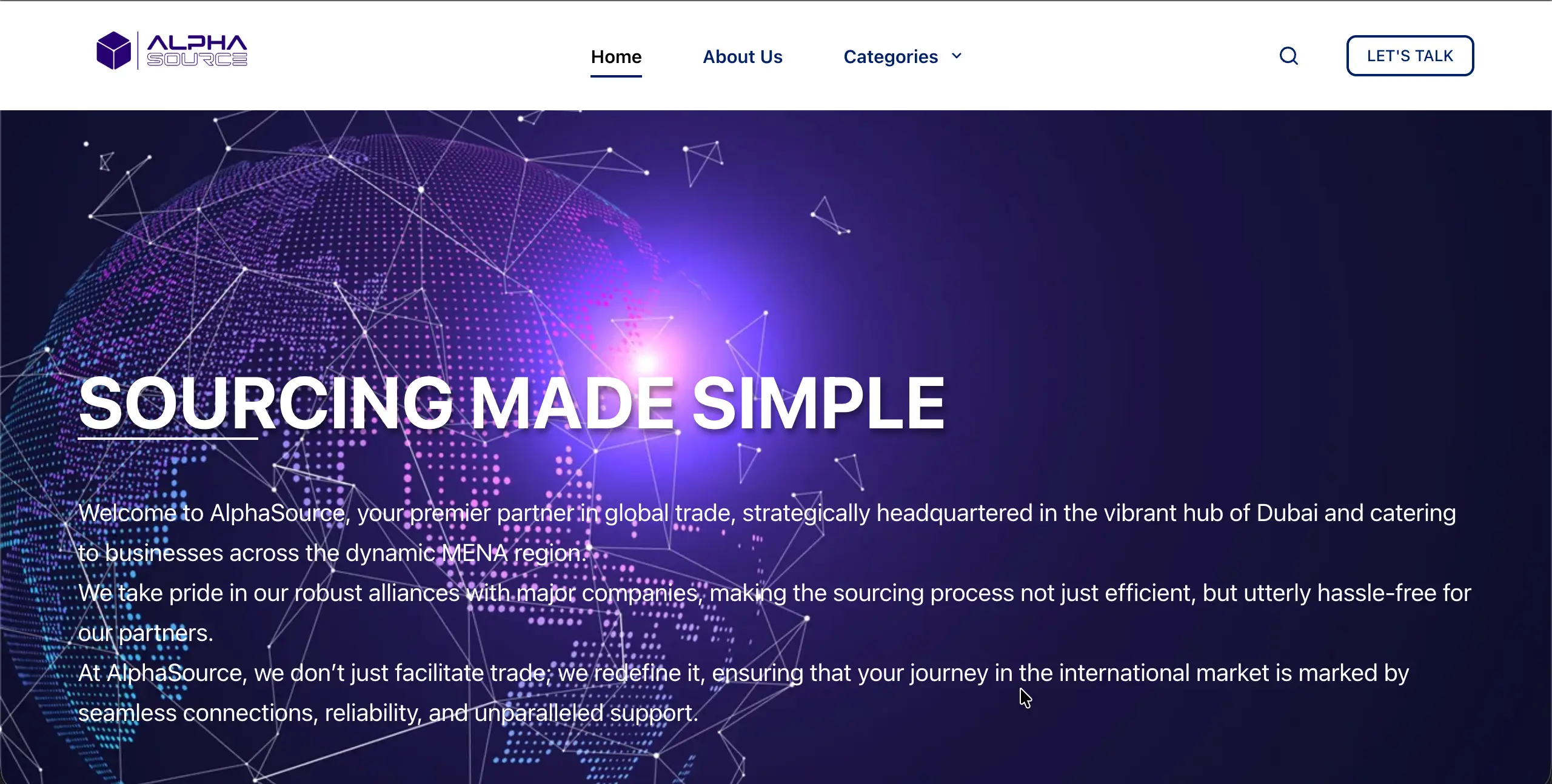 ALPHA SOURCE website design by Brandonic