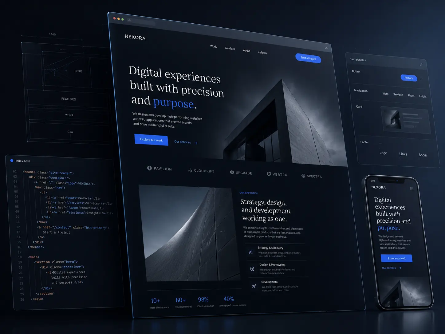 Custom website design mockup for a Dubai business on desktop and mobile