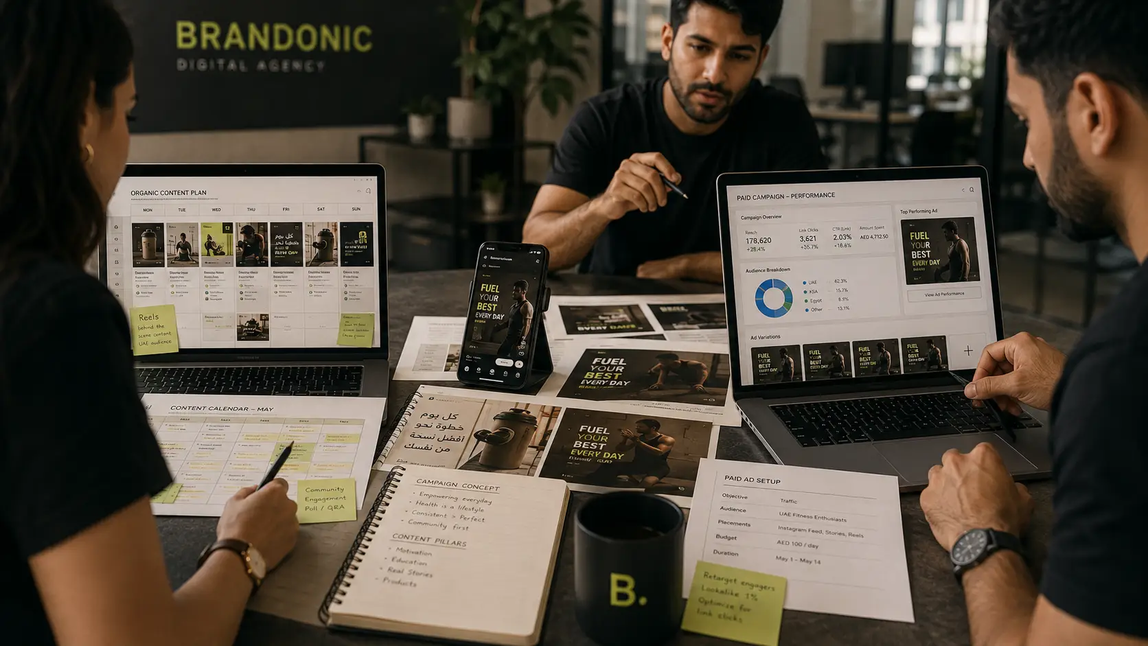 Organic and paid social media campaign alignment